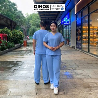 Đồng Phục Spa Dinos Vải Ford Thoáng Mát, Đủ Màu Sắc Cho Nam Nữ Nhân Viên