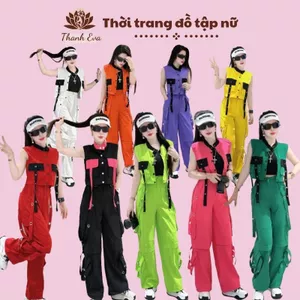 Bộ kaki túi hộp dáng xuông phong cách hiphop ,tập nhảy shuffle dance, dân vũ, aerobic