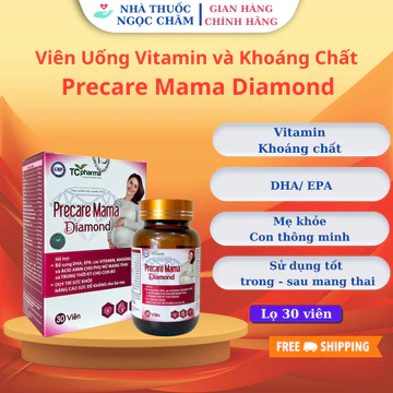 Viên Uống Vitamin Bầu Precare Mama Diamond - Bổ sung vitamin và khoáng chất cho bà bầu Lọ 30 viên