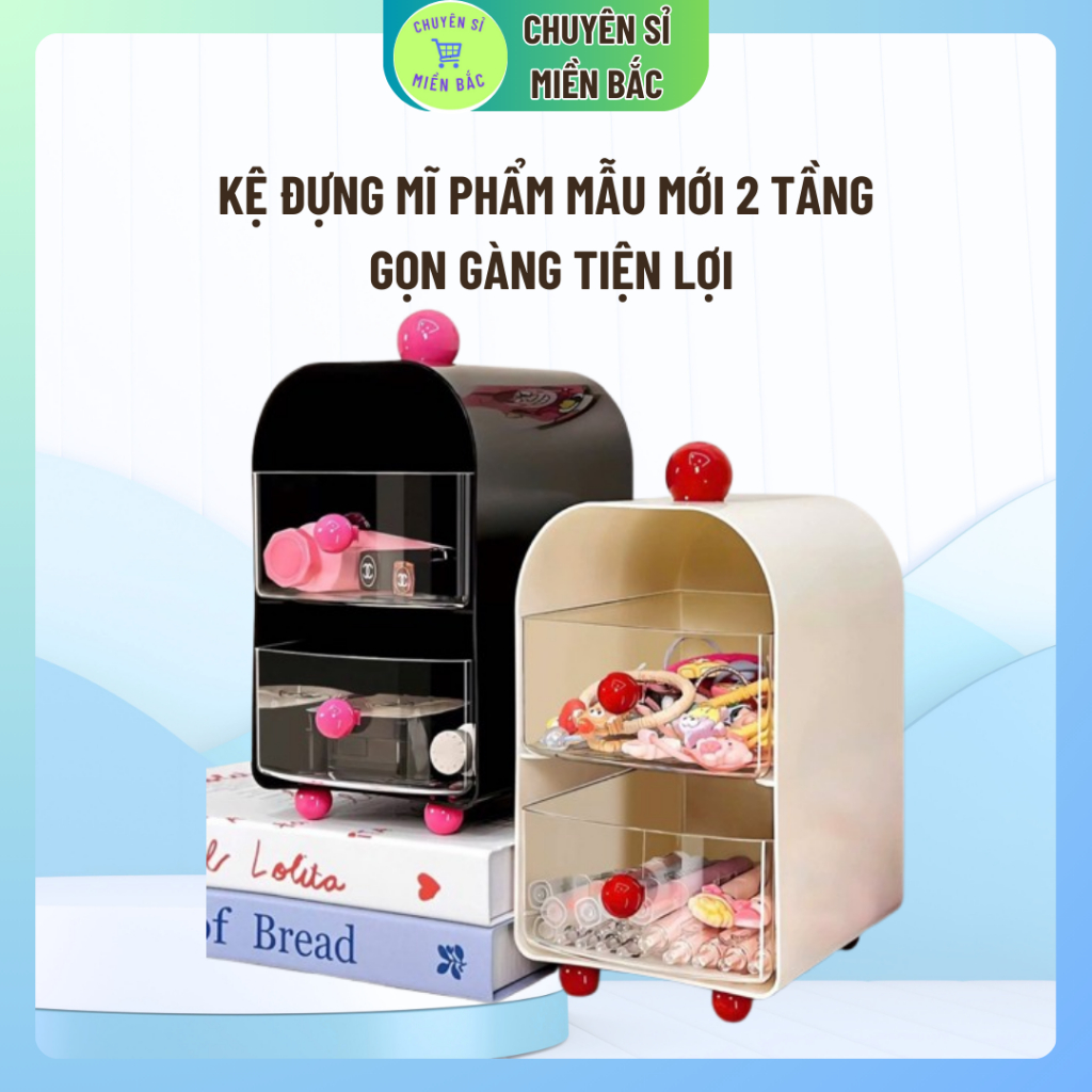 Kệ đựng mĩ phẩm mẫu mới 2 tầng gọn gàng tiện lợi