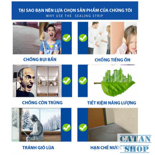 Thanh chặn cửa 35mm cách âm giữ nhiệt trong phòng, Ron dán chân cửa chống gió lùa, dán mọi loại cửa