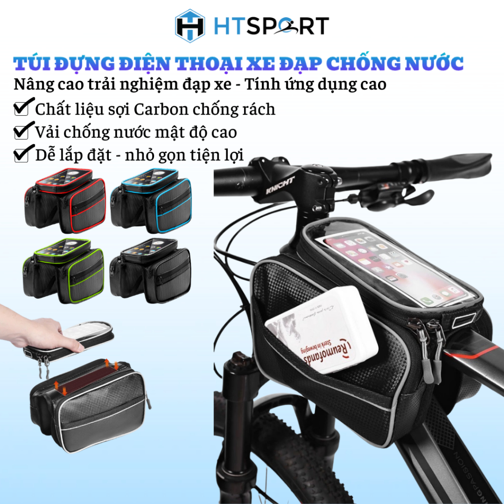 Túi Đựng Điện Thoại Xe Đạp Chống Nước, Thiết Kế Gọn Gàng, Dễ Sử Dụng, Túi Đựng Nhiều Màu Tiện Lợi Cho Mọi Chuyến Đi