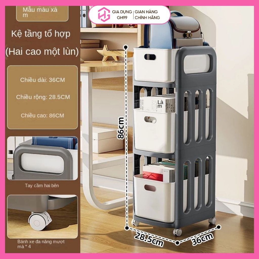 Kệ Đa Năng MICKEY Để Sách Vở, Kệ Để Đồ Đa Năng Tiện Ích Cho Bé, Phòng Ngủ