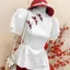 Set đồ lam, set tiểu thư mặc Tết cổ phong chất Gấm áo hoa tay búp đính ngọc nơ kèm quần Tuyết Nhung