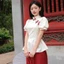 Set đồ lam, set tiểu thư mặc Tết cổ phong chất Gấm áo hoa tay búp đính ngọc nơ kèm quần Tuyết Nhung