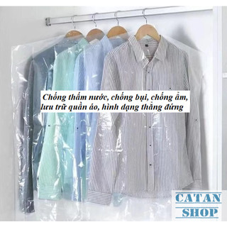 Set 10 Túi Bọc Trùm Đựng Quần Áo Bằng Nhựa Trong Suốt Chống Bụi Bẩn -GD697-Nylong