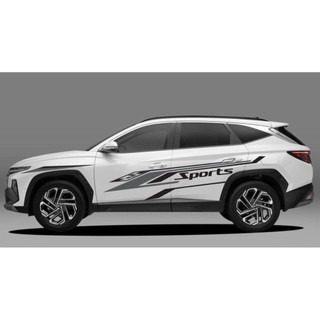Tem 2 bên Sườn Xe Hyundai Tucson,Team decal Ô tô, in nền trong