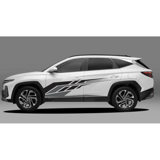 Tem 2 bên Sườn Xe Hyundai Tucson,Team decal Ô tô, in nền trong