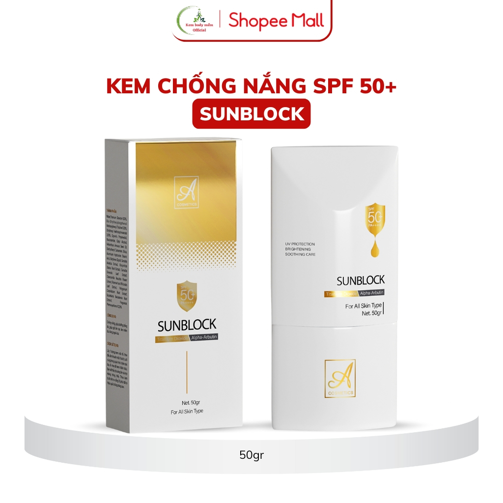 Kem Chống Nắng Sunblock A Cosmetics SPF50+ 50g – Kiềm Dầu Không Trôi ...