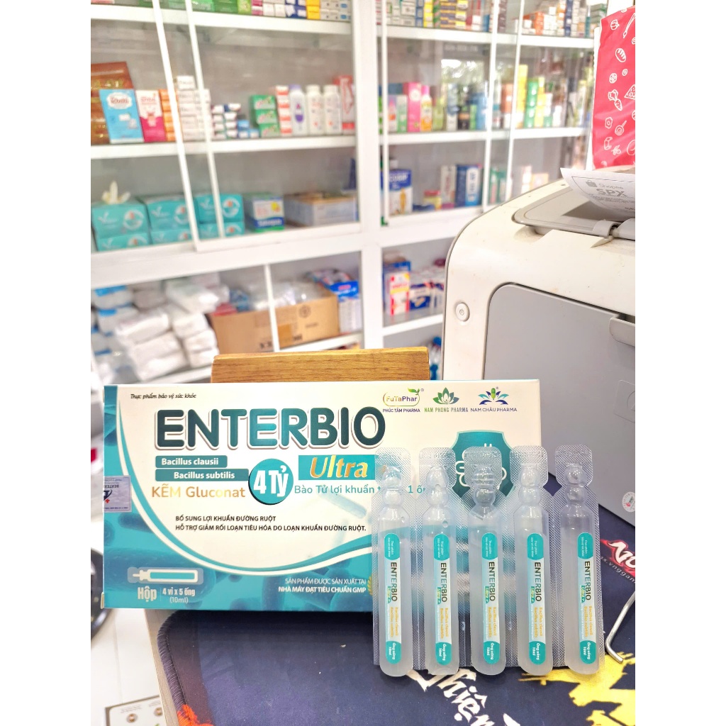 (Hộp 20 ống x 10ml) Men Tiêu Hoá ENTERBIO, Men 4 Tỷ Lợi Khuẩn, Lợi Khuẩn Đường Ruột Cho Mọi Lứa Tuổi