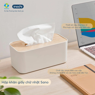 Hộp khăn giấy Sano - nắp nhựa chắc chắn, chất liệu an toàn, phù hợp mọi không gian