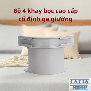 Bộ 4 Giá Đỡ Ga Trải Giường, Nệm Cao Cấp Chống Xê Dịch,Chống Trượt Loại Dày Kèm Khóa Ga Giường Trong Suốt-GD900-KhayBocGa