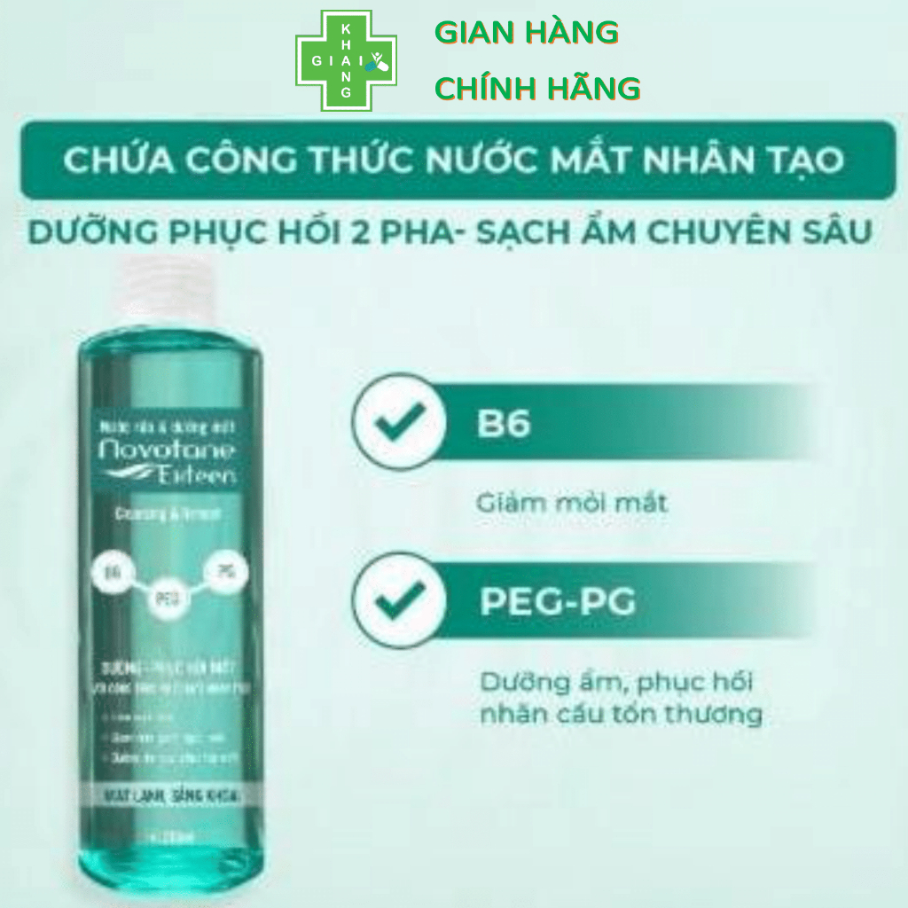 Giúp đôi mắt sáng khỏe cùng nước rửa và dưỡng mắt Novotane Exteen Refresh xanh lá (Chai 250ml)