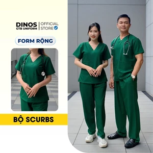 Đồ Phòng Khám Dinos Vải Kaki Cotton Cho Bác Sĩ, Điều Dưỡng - Nhiều Màu