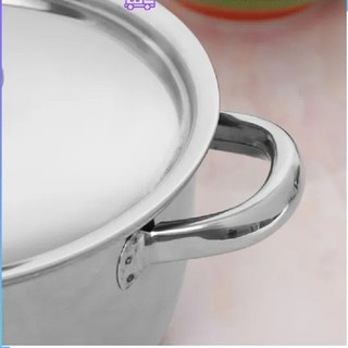 [Thanh Lý] Nồi lẩu không vung 2 quai Inox 2 lớp dầy dặn nấu lẩu tiện lợi an toàn
