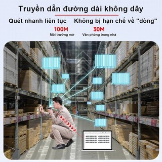 Máy Quét Mã Vạch Bluetooth Không Dây Cao Cấp, Đầu Đọc Mã Đa Tia, Cực Nhạy