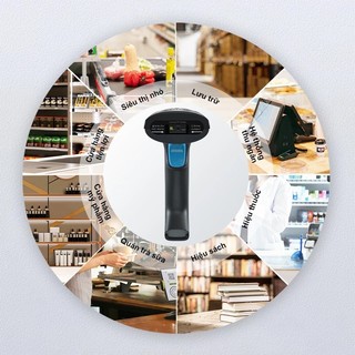 Máy Quét Mã Vạch Bluetooth Không Dây Cao Cấp, Đầu Đọc Mã Đa Tia, Cực Nhạy