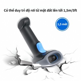 Máy Quét Mã Vạch Bluetooth Không Dây Cao Cấp, Đầu Đọc Mã Đa Tia, Cực Nhạy