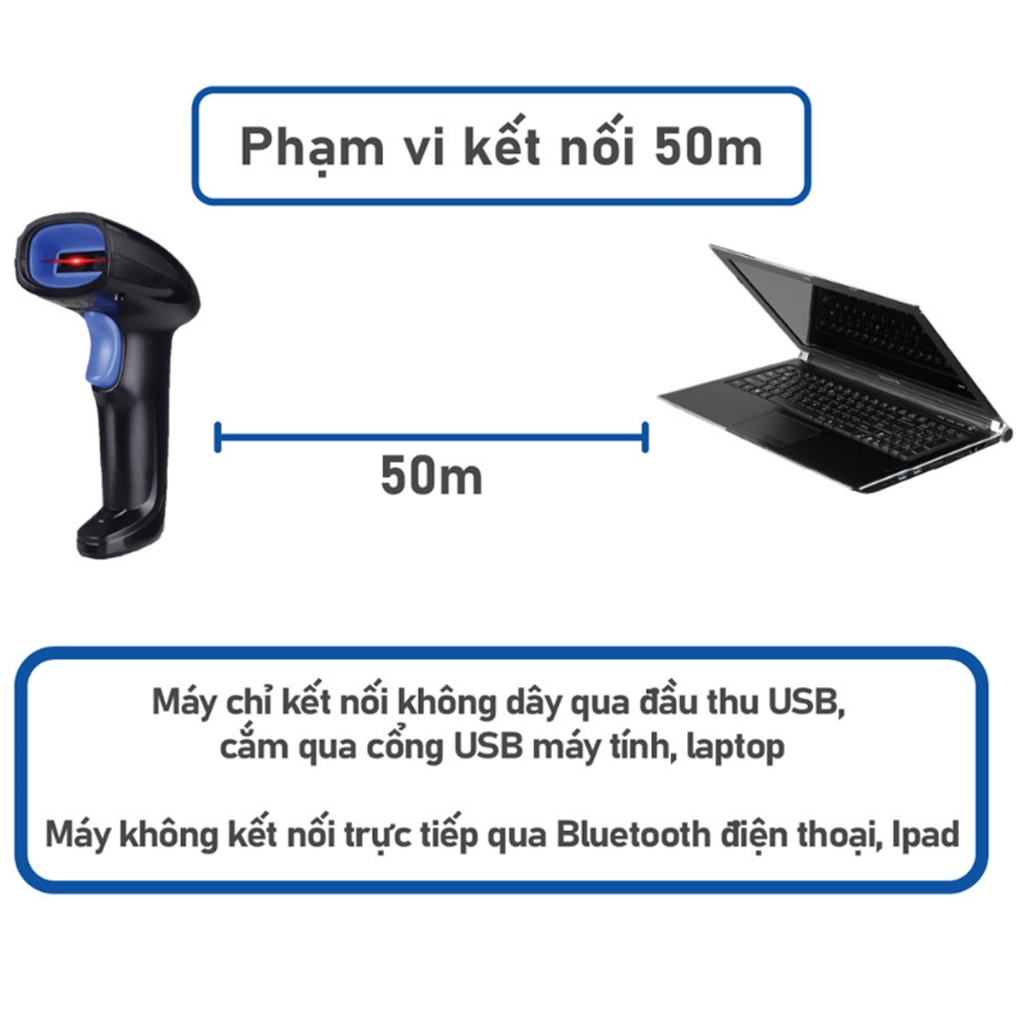 Máy Quét Mã Vạch Bluetooth Không Dây Cao Cấp, Đầu Đọc Mã Đa Tia, Cực Nhạy | BigBuy360 - bigbuy360.vn