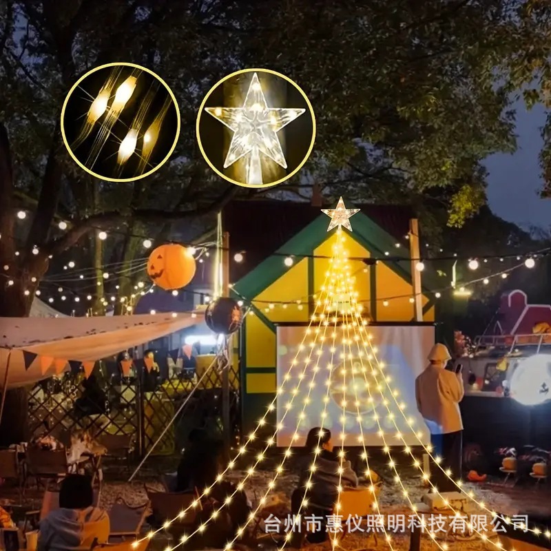 Sao đỉnh cây thông trong suốt Ngôi sao năm cánh phát sáng có đèn LED  nhấp nháy trang trí giáng sinh noel