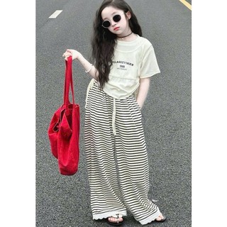 [B&G] Sét áo thun trắng phối quần kẻ xuông phối ren cho bé gái từ 10-45kg(2-12 tuổi)