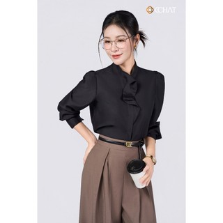 Áo Sơ Mi Nữ 𝐂𝐂𝐇𝐀𝐓 Dáng Suông Kiểu Lacy Chất Liệu Voan Mềm Mịn Cao Cấp 15FDV2023ST