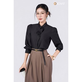 Áo Sơ Mi Nữ 𝐂𝐂𝐇𝐀𝐓 Dáng Suông Kiểu Lacy Chất Liệu Voan Mềm Mịn Cao Cấp 15FDV2023ST