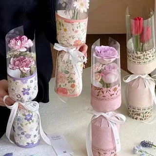 [30X42CM] 1 TỆP 10 CÁI CỐT BÌA TRÒN NỬA KÍNH 1 BÔNG HỌA TIẾT, CỐT BÌA GIẤY 1 BÔNG MICA CHỐNG THẤM NƯỚC