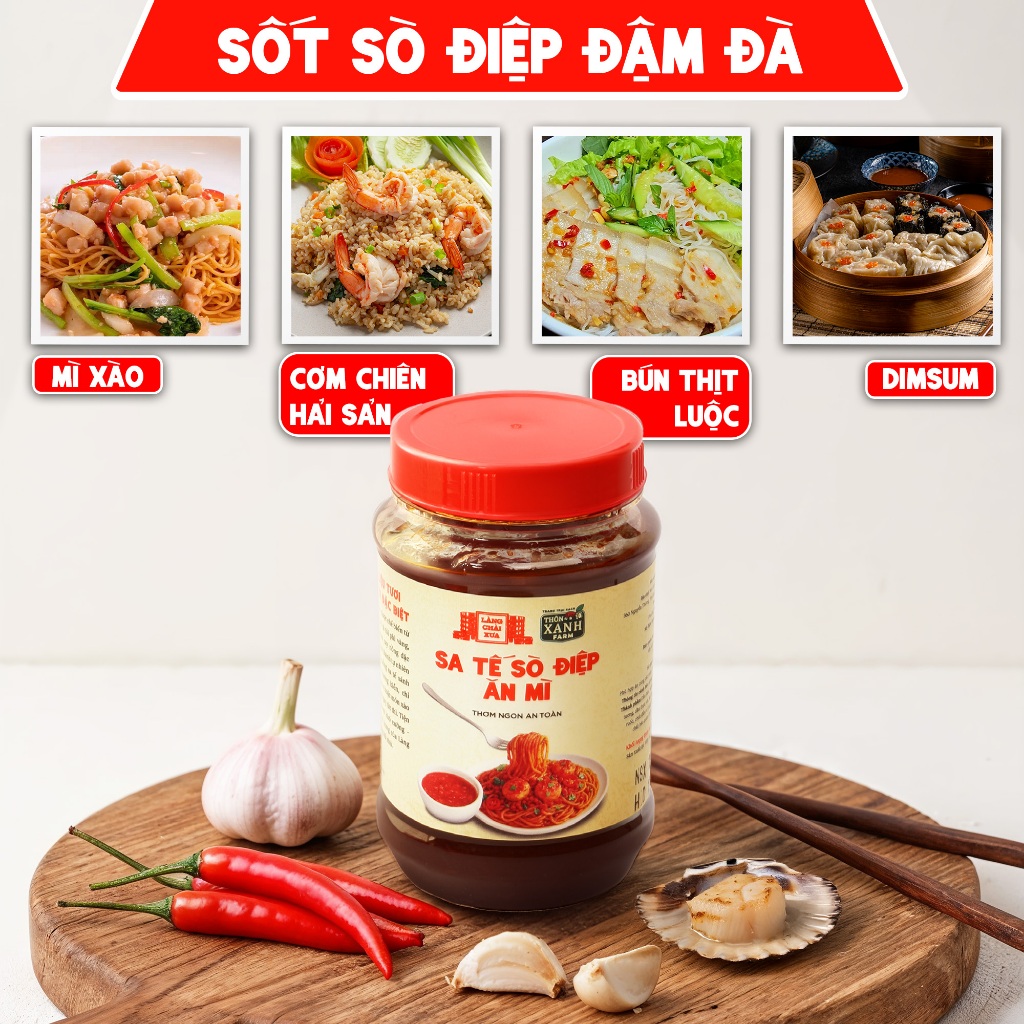 [Hủ 260g] Sa tế sò điệp ăn mì Thôn Xanh Farm dùng ăn mì, các món chiên, nướng, phở, bún