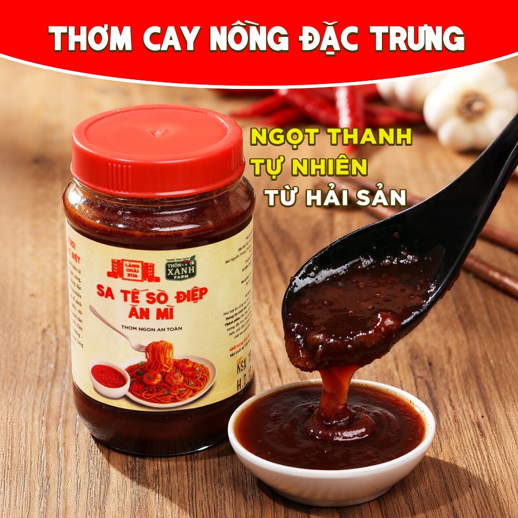 [Hủ 260g] Sa tế sò điệp ăn mì Thôn Xanh Farm dùng ăn mì, các món chiên, nướng, phở, bún