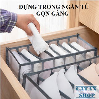 Túi lưới đựng đồ lót tất vớ cá nhân nhiều ngăn tiện lợi, hộp vải chia ô đựng đồ để tủ quần áo gọn gàng GD611-NQAL