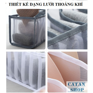 Túi lưới đựng đồ lót tất vớ cá nhân nhiều ngăn tiện lợi, hộp vải chia ô đựng đồ để tủ quần áo gọn gàng GD611-NQAL