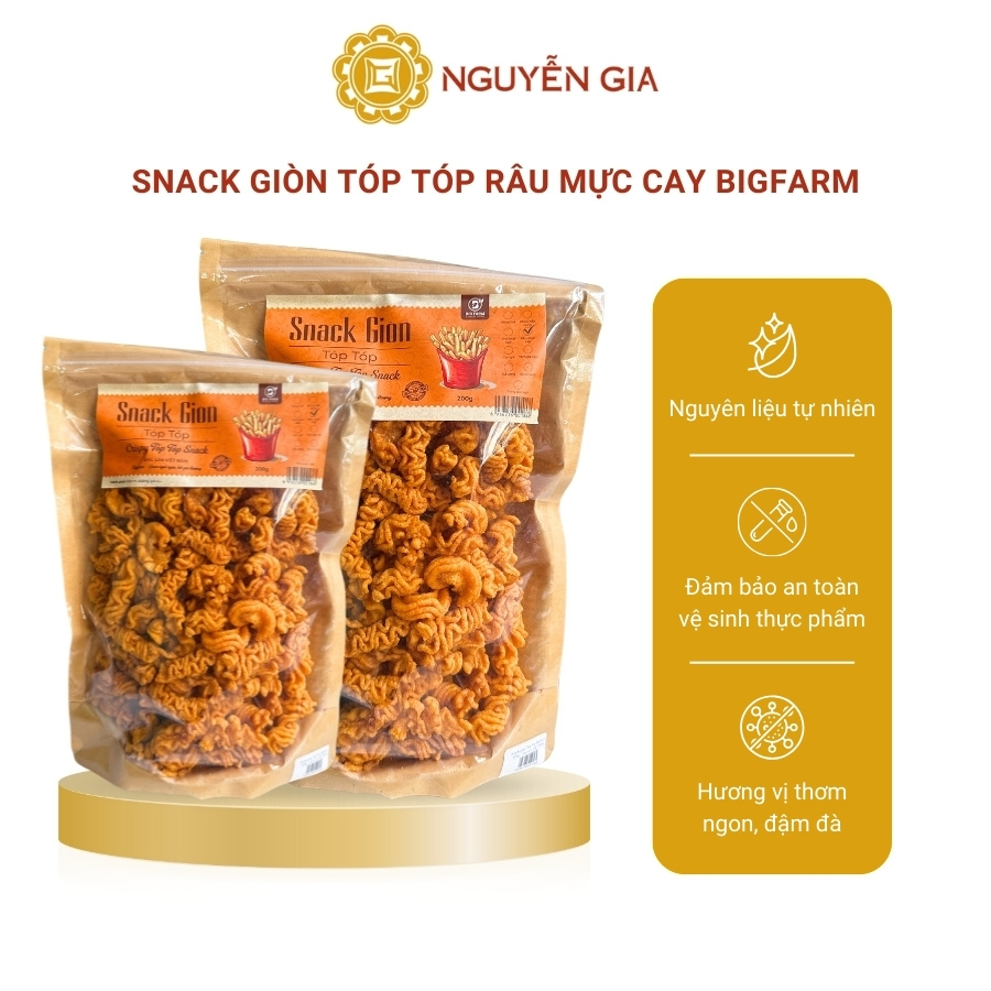 Snack Giòn Tóp Tóp Râu Mực Cay Bigfarm 200g / 400g NGDAV051
