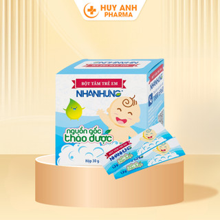 [Hộp 30 Gói] Bột Pha Nước Tắm Trẻ Em Nhân Hưng Thảo Dược An Toàn Giảm Rôm Sảy Hăm Da Ngứa Viêm