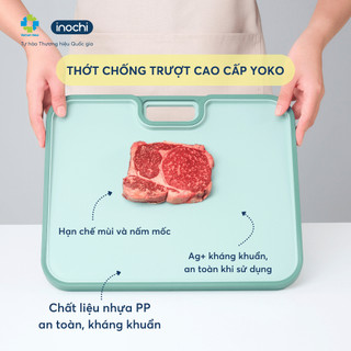Thớt chống trượt Yoko Inochi nhựa an toàn kháng khuẩn thiết kế vát nghiêng tiện dụng