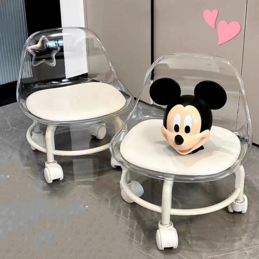 Ghế đẩu xoay NHU Y DECOR ghế ròng rọc cho bé ghế tựa lưng Acrylic có Bánh xe thiết kế nệm ngồi da pu mềm mại