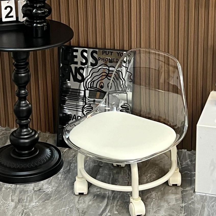 Ghế đẩu xoay NHU Y DECOR ghế ròng rọc cho bé ghế tựa lưng Acrylic có Bánh xe thiết kế nệm ngồi da pu mềm mại