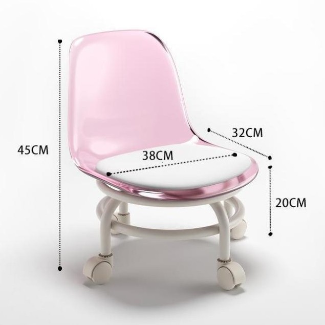 Ghế đẩu xoay NHU Y DECOR ghế ròng rọc cho bé ghế tựa lưng Acrylic có Bánh xe thiết kế nệm ngồi da pu mềm mại