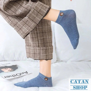 Set 10 Đôi Tất Gấu Cổ Ngắn Cute Tặng Kèm Túi Rút, Túi 10 Đôi Vớ Đủ Màu Phong Cách Hàn Quốc Xinh Xắn