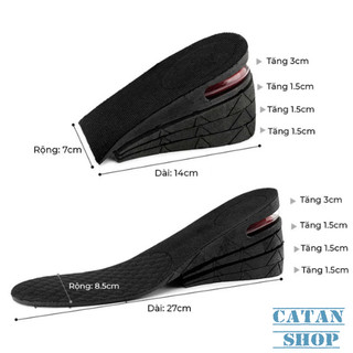 1 cặp lót giày tăng chiều cao nửa bàn / nguyên bàn có đệm khí êm ái, miệng lót giày độn từ 3 cm - 7 cm đủ kích cỡ