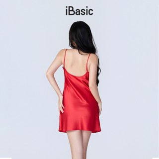 [SEASON OF LOVE] Đầm ngủ Váy ngủ 2 dây lụa satin màu đỏ gợi cảm iBasic 7916