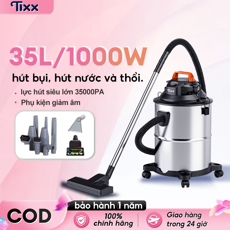 TIXX máy hút bụi chân không 35L 1000W máy hút bụi thùng khô ướt và thổi gió  máy hút bụi công nghiệp
