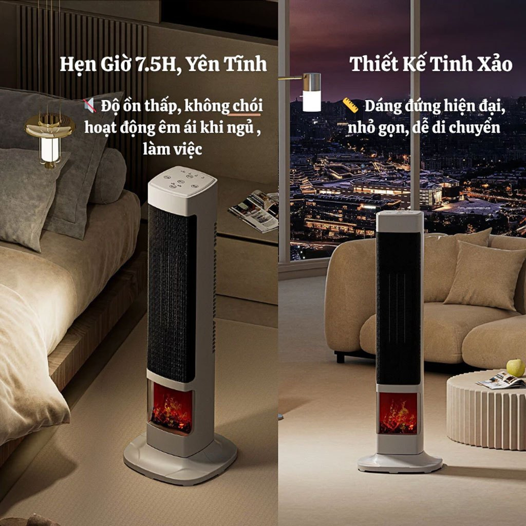 Quạt Sưởi Gốm Yangzi 2000W – Sưởi Ấm Nhanh, Tiết Kiệm Điện, Bảo Vệ Da (Bảo Hành 3 Năm)