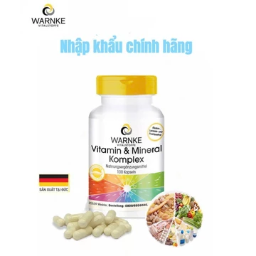 [NHẬP KHẨU CHÍNH HÃNG] Vitamin tổng hợp Warnke Vitamin, Mineral Komplex, gồm 18 loại vitamin và khoáng chất - Lọ 100Viên