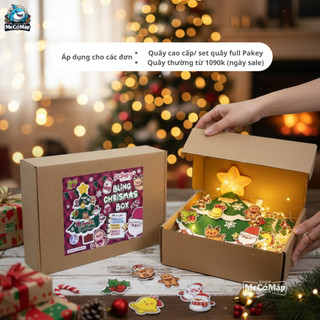 [QUÀ TẶNG] Cây Thông Noel Vải Dạ Dán Tường Decor, Trang Trí Giáng Sinh Cho Bé Kèm Dây Cờ + Đèn Led + Hộp Đựng Xinh Xắn