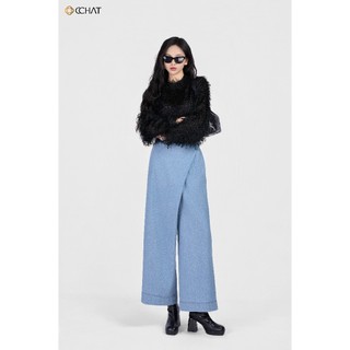 Quần Jean Nữ 𝐂𝐂𝐇𝐀𝐓 Dáng Suông Giả Váy Mica Basic Chất Liệu Cao Cấp 25GDJ2008ST
