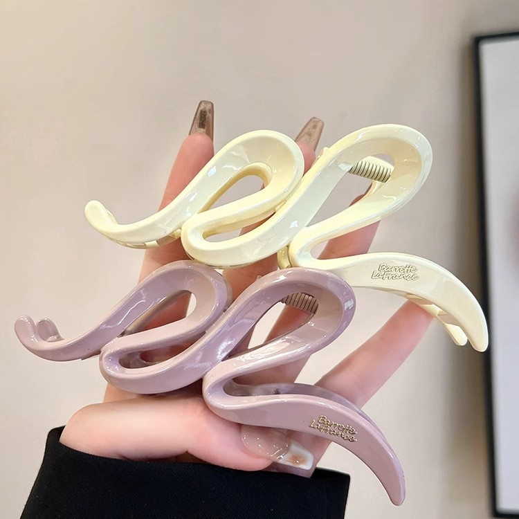 Kẹp Tóc Càng Cua Acrylic Gợn Sóng Có Chữ Dễ Thương Phong Cách Hàn Quốc Phụ Kiện Tóc Nữ Empoli