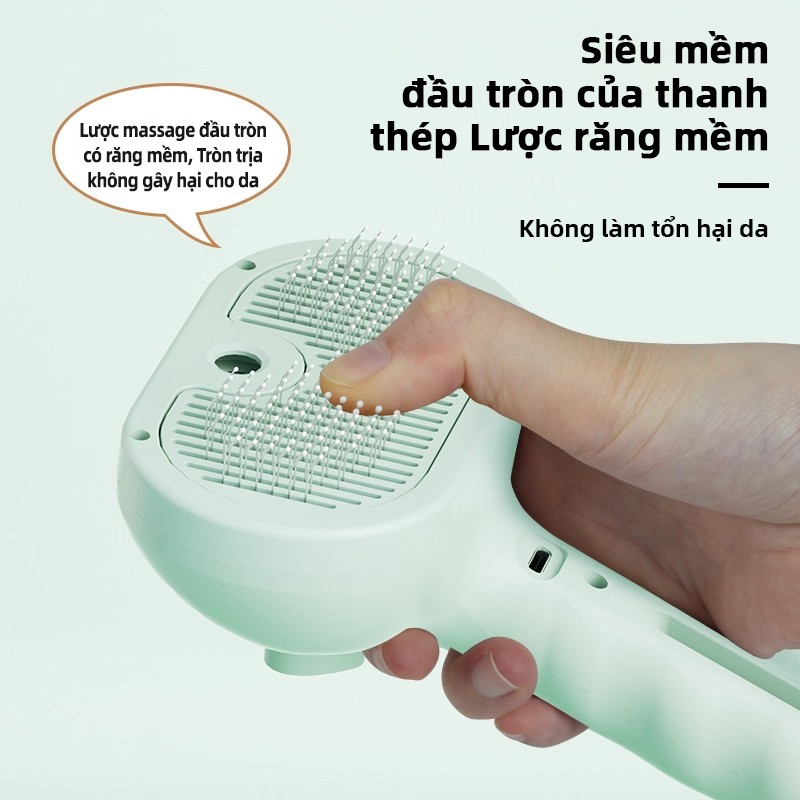 Lược Xịt Massage Thú Cưng Cutepet- 2 Trong 1, Bàn Chải Thú Cưng Đa Năng, Thiết Kế Lược Silicon Mềm Mại