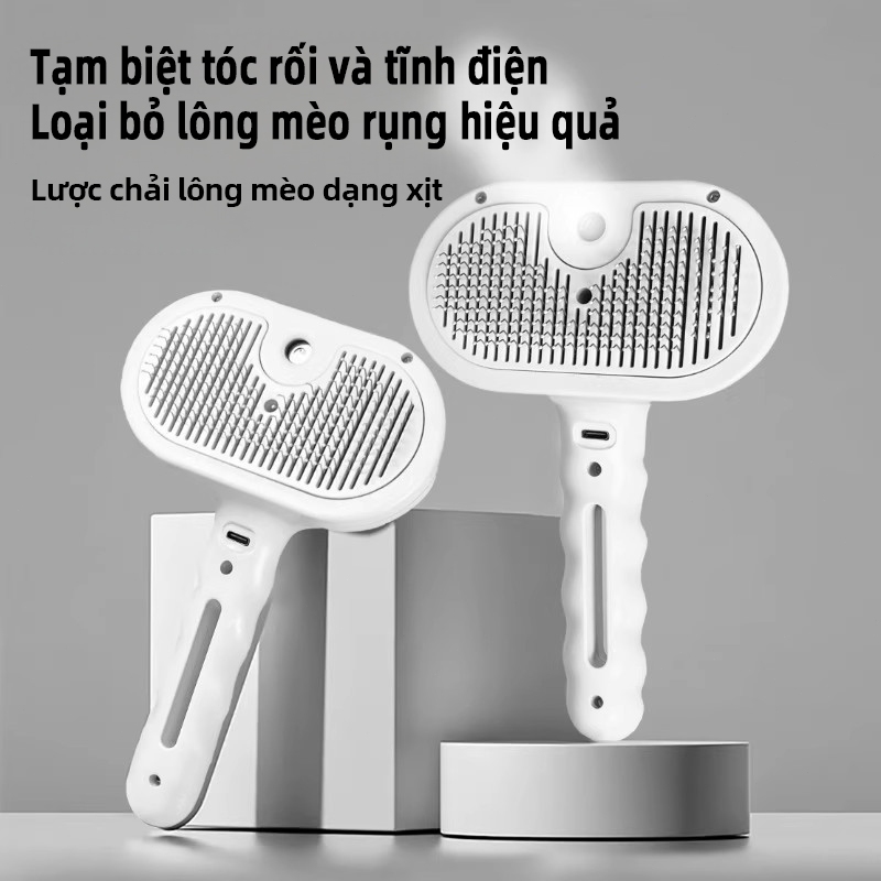 Lược Xịt Massage Thú Cưng Cutepet- 2 Trong 1, Bàn Chải Thú Cưng Đa Năng, Thiết Kế Lược Silicon Mềm Mại