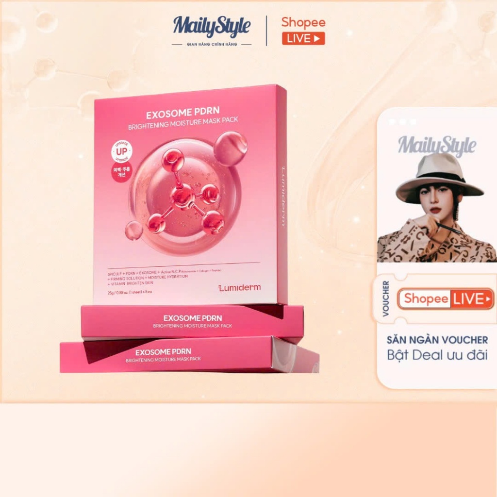 M46_Mặt nạ làm trắng cấp ẩm phục hồi ngừa lão hoá Lumiderm EXOSOME PDRN Birghtening Moisture Mask Pack